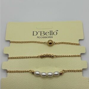 Gold and Pearl Bracelet Set